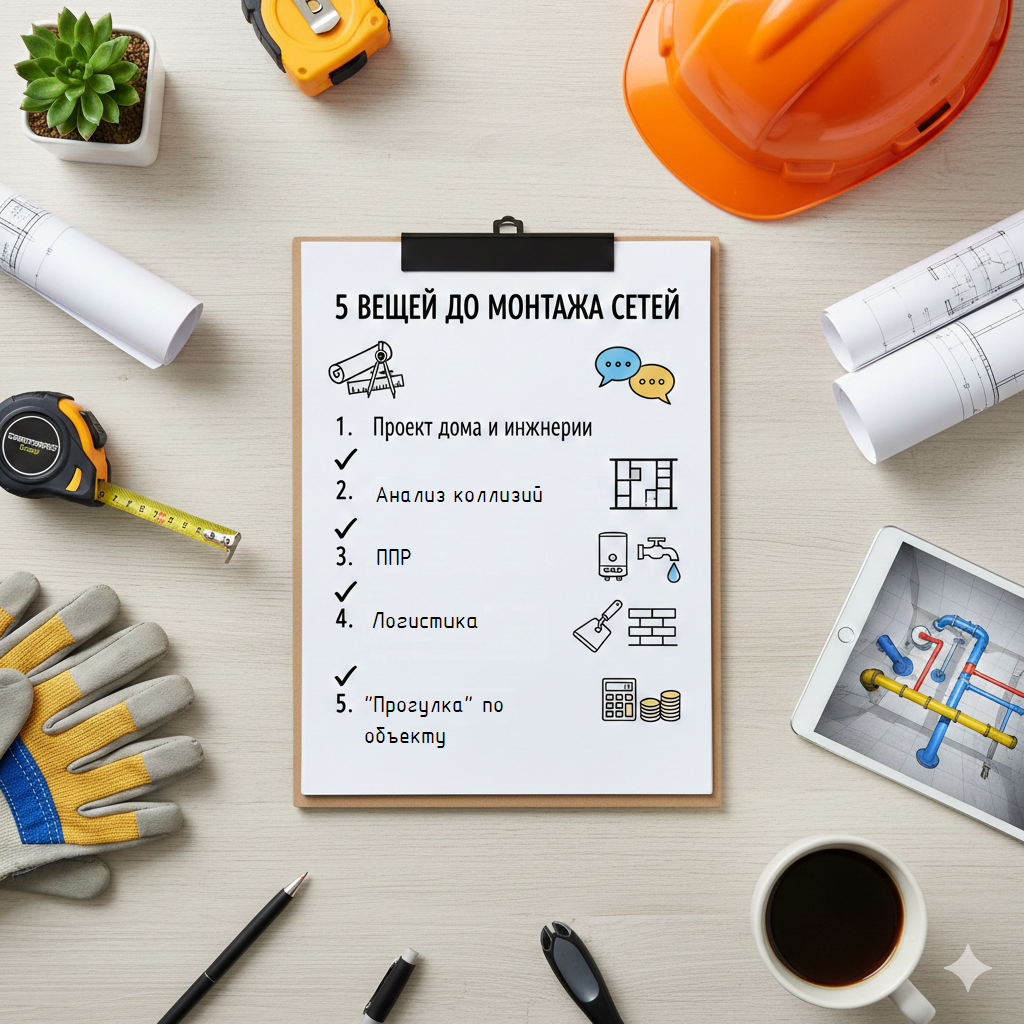 5 вещей, которые нужно сделать до начала монтажа инженерных сетей