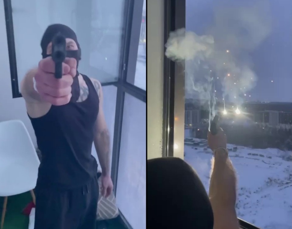    Одна из немногочисленных публикаций парня в соцсетях - в январе он устроил "салют" с балкона. Фото: личная страница в соцсетях