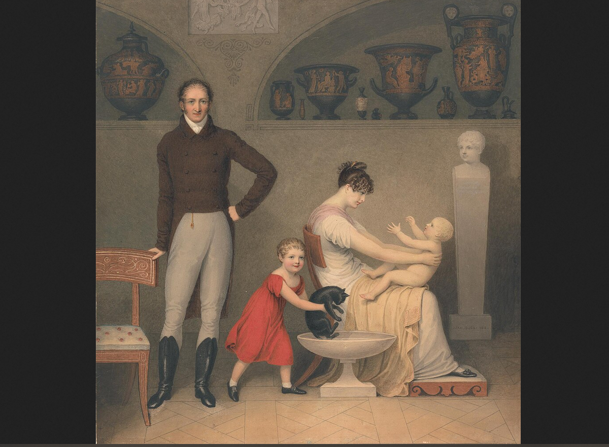 Адам Бак. "Автопортрет с женой и детьми"