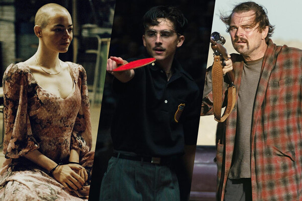 Кадры из фильма «Бугония», «Марти Великолепный», «Битва за битвой» / Focus Features/A24/Warner Bros. Pictures  