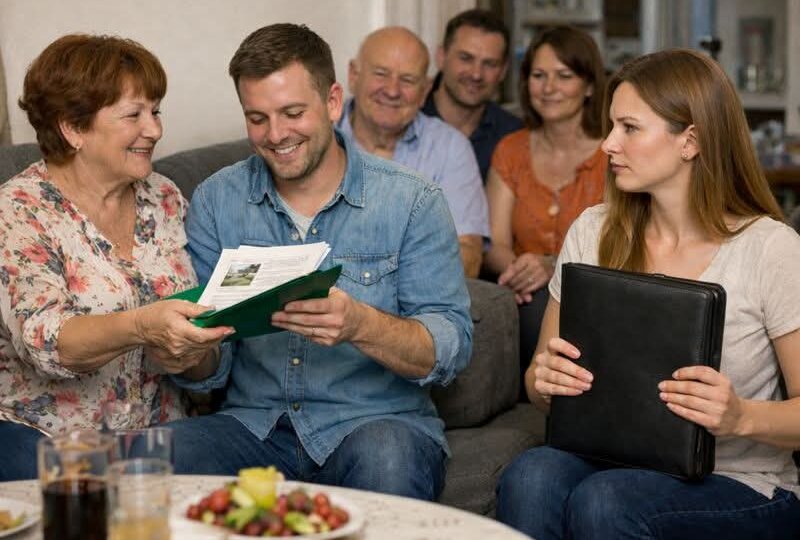 Свекровь при всей родне вручила сыну документы на дачу. Я молча достала из сумки свою папку