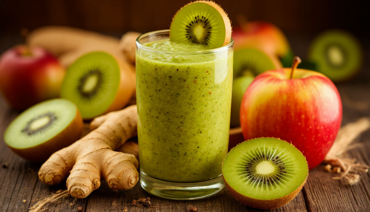 🍹 Смузи “Зимний детокс”: киви, яблоко, имбирь, мёд — как его пьют в санаториях Краснодара.