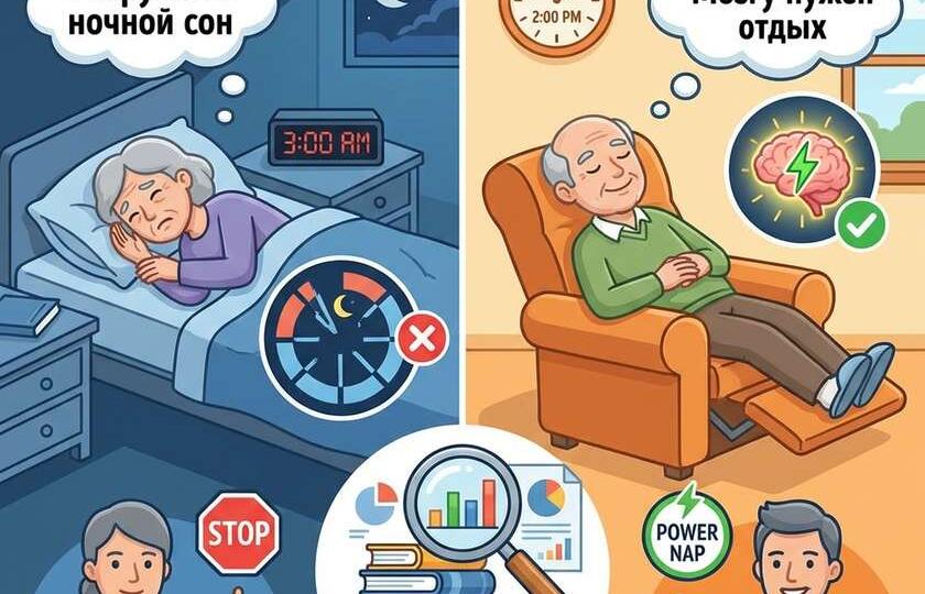 Что происходит с телом, если после 60 лет спать днём каждый день