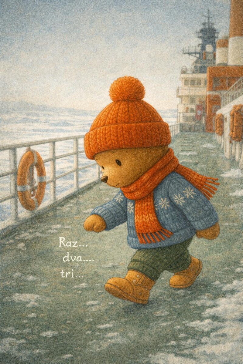 Мишель измеряет палубу