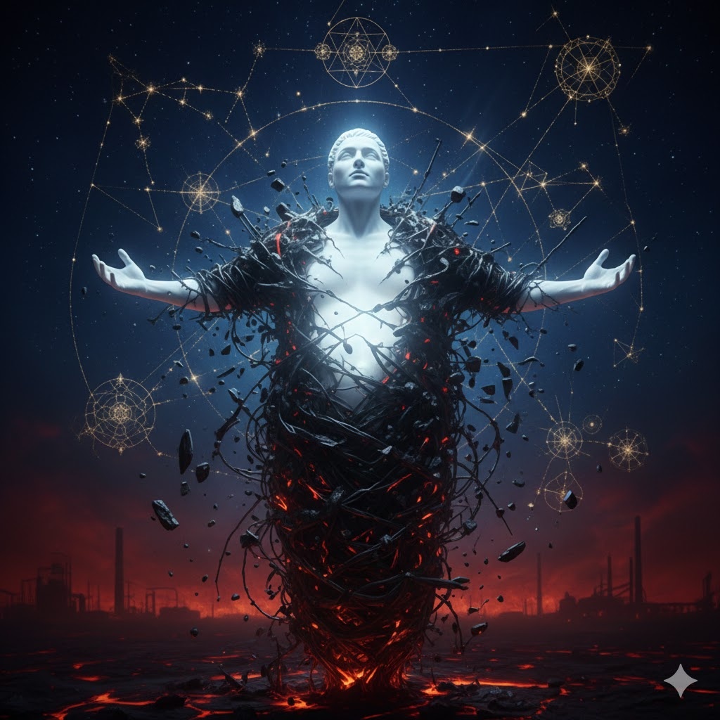 "Пробуждение из кокона Энтропии", иллюстрация создана сетью Джемини