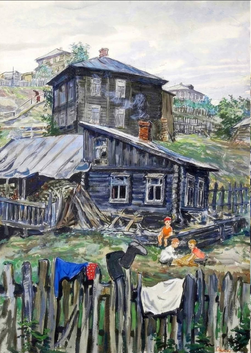 Владимир Саксон. «Дворик. Старая Пермь». 1956