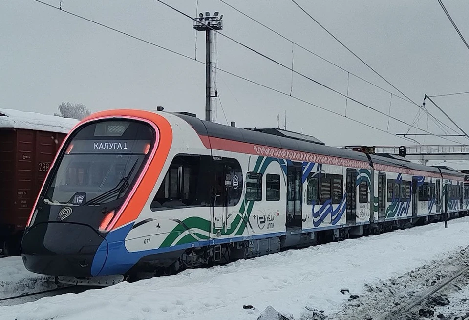 Состав Иволга ЭГ2Тв-077 на ст. Калуга-1, источник www.kaluga.kp.ru (Комсомольская правда в Калуге)