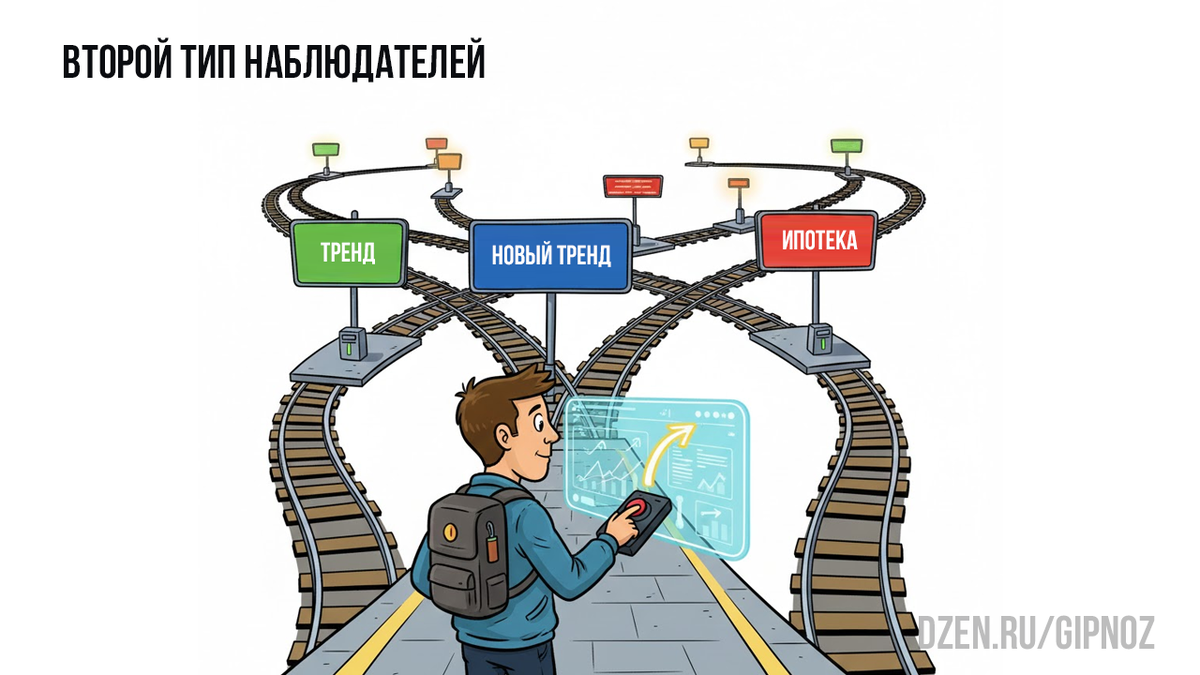 У них высокая чувствительность. Они мыслят в стиле: "О, крипта растёт! Я в теме", "О, сейчас новый тренд, тогда я продаю сезонные товары", "Сейчас выгодно брать ипотеку — пожалуй и я возьму".