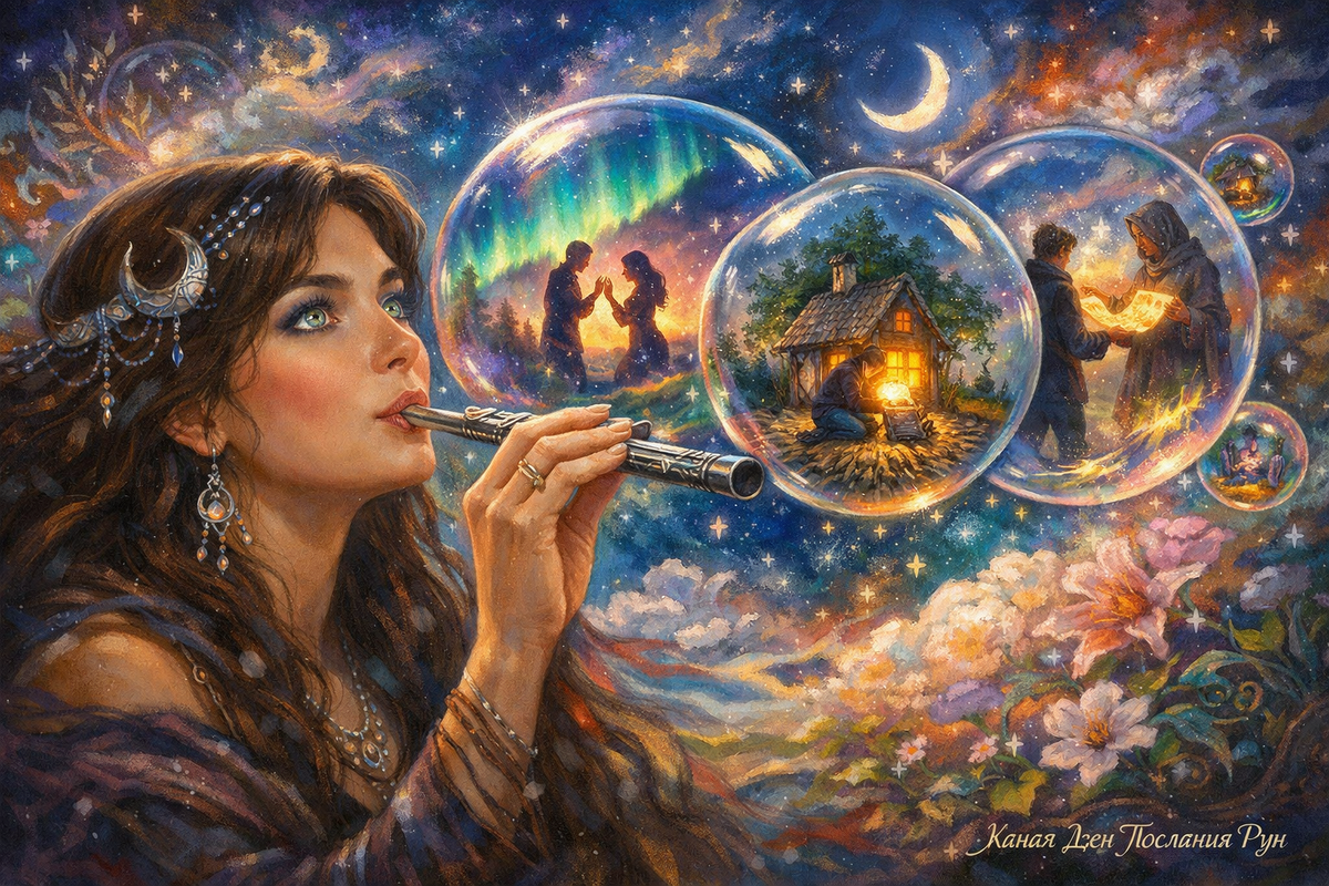 Три желания уже рядом — даже если разум сомневается. Руническое гадание на судьбу и исполнение желаний: знак от Высших Сил, подсказки рун, что скоро изменится в любви, деньгах и на пути. Сохраните, чтобы вернуться к посланию. руны, рунический расклад, гадание на желания, предсказание, знак судьбы, Высшие Силы