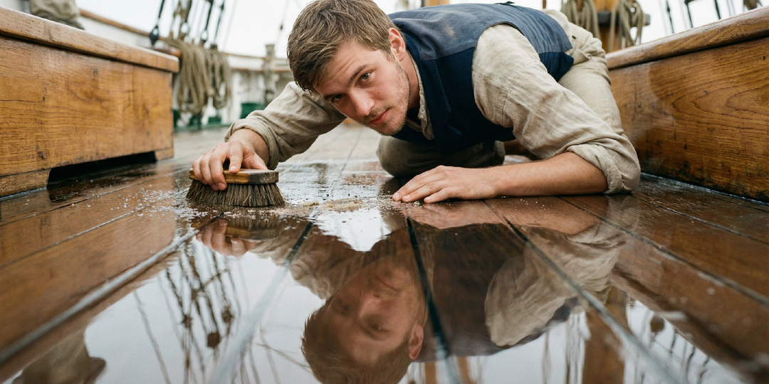 Зачем моряки натирали палубу до блеска, если она становилась скользкой