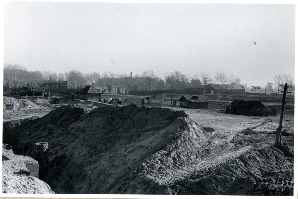    Барнаул 1955 г. Ленинский проспект, 8-7-6-Алтайские улицы - место застройки жилого здания хлопчатобумажного комбината . Источник: goskatalog.ru, архив АГКМ, Калинин Н.Н.