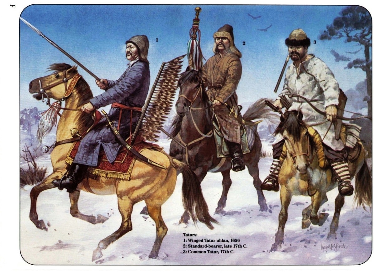 Крымско-татарские всадники, XVII век.

Художник: Ангус Макбрайд.