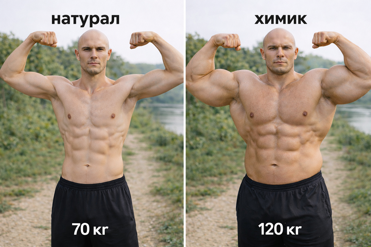 Прогресс, безусловно, был налицо, тело становилось привлекательнее, но выглядело именно как у тренированного натурала, а не как у профессионального бодибилдера.