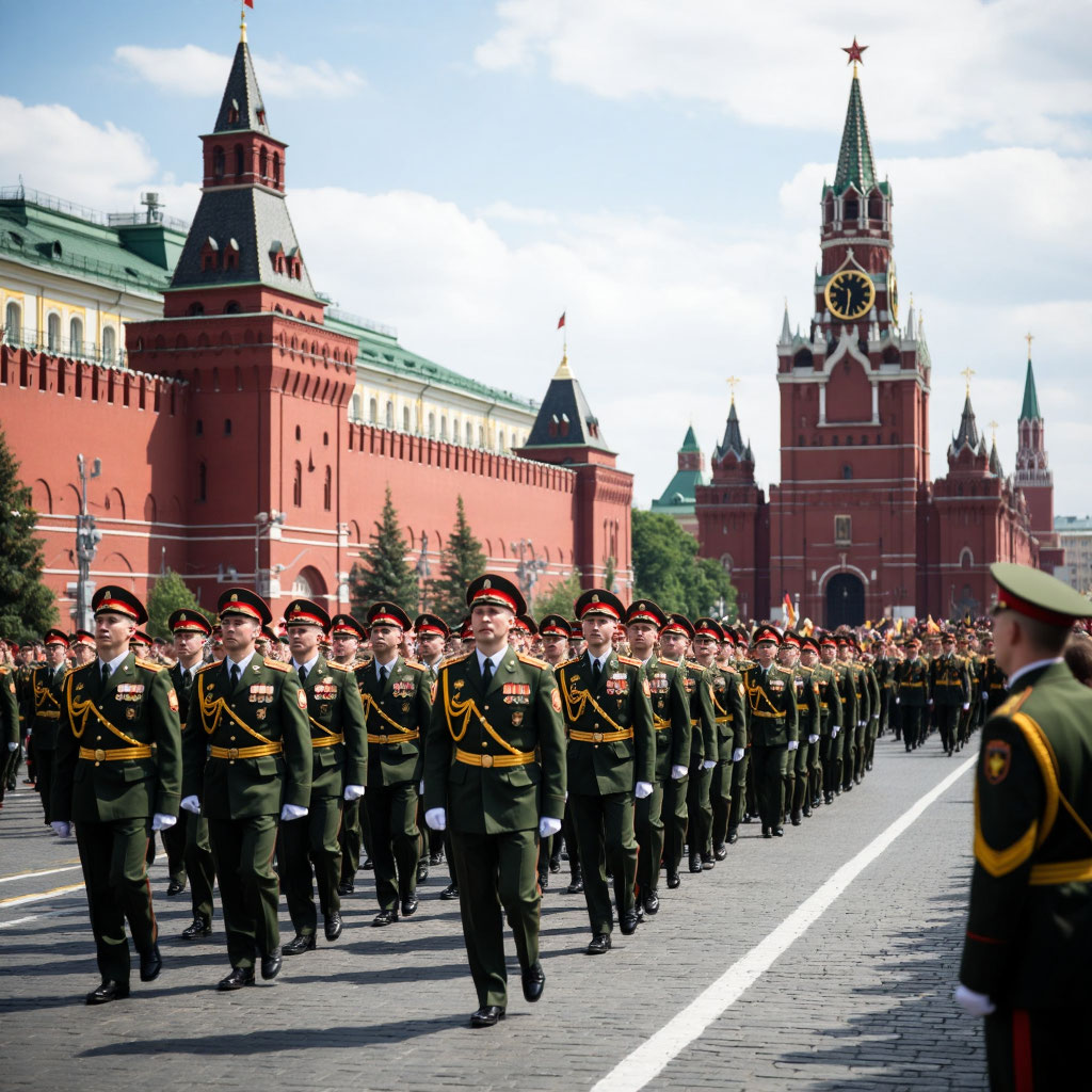 "Парад Победы" 9 мая 2026 (фото сгенерированно ИИ)