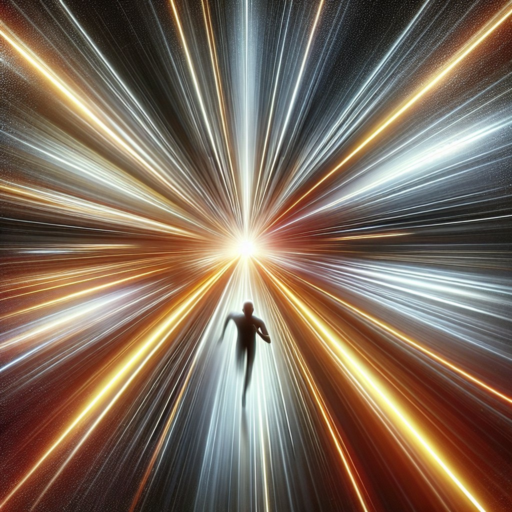 Человек пытается обогнать скорость света