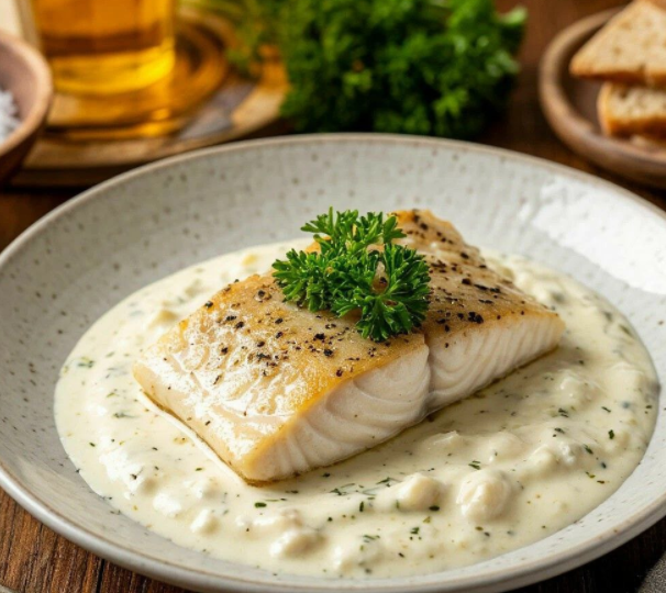 минтай в сметанном соусе