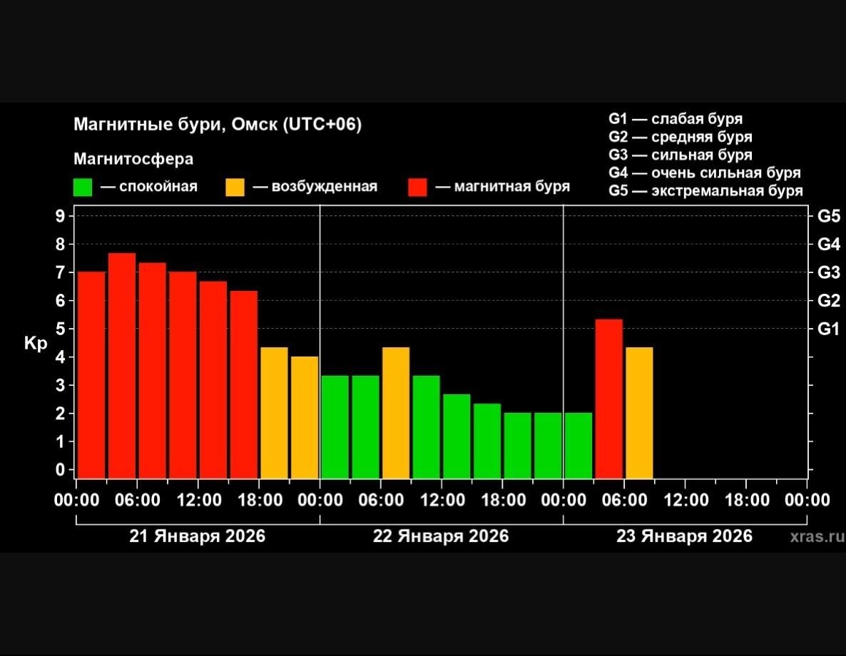  Состояние магнитного поля 21 января 2026 года Скриншот с сайта Лаборатории солнечной астрономии