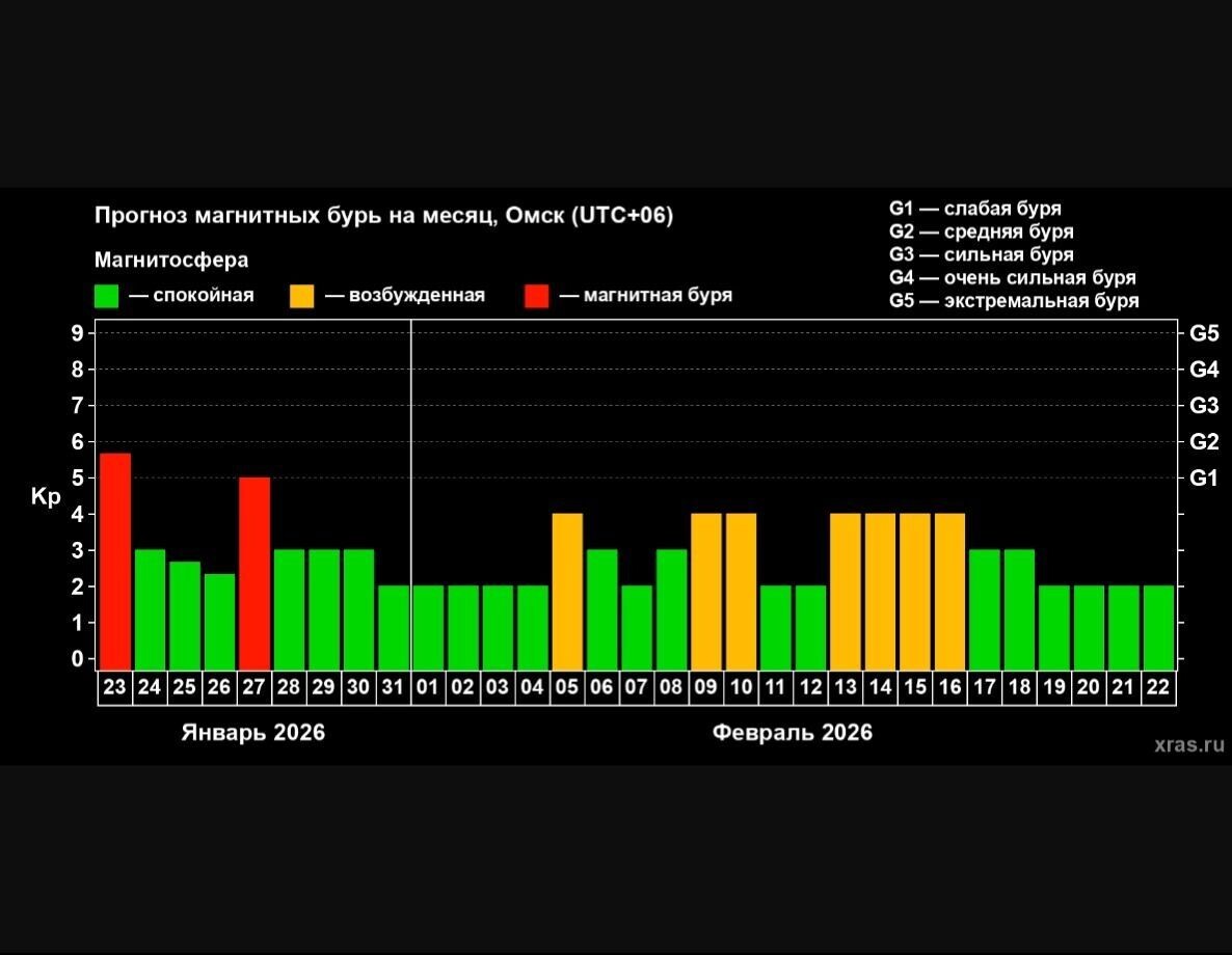  Прогноз магнитных бурь на февраль Скриншот с сайта Лаборатории солнечной астрономии