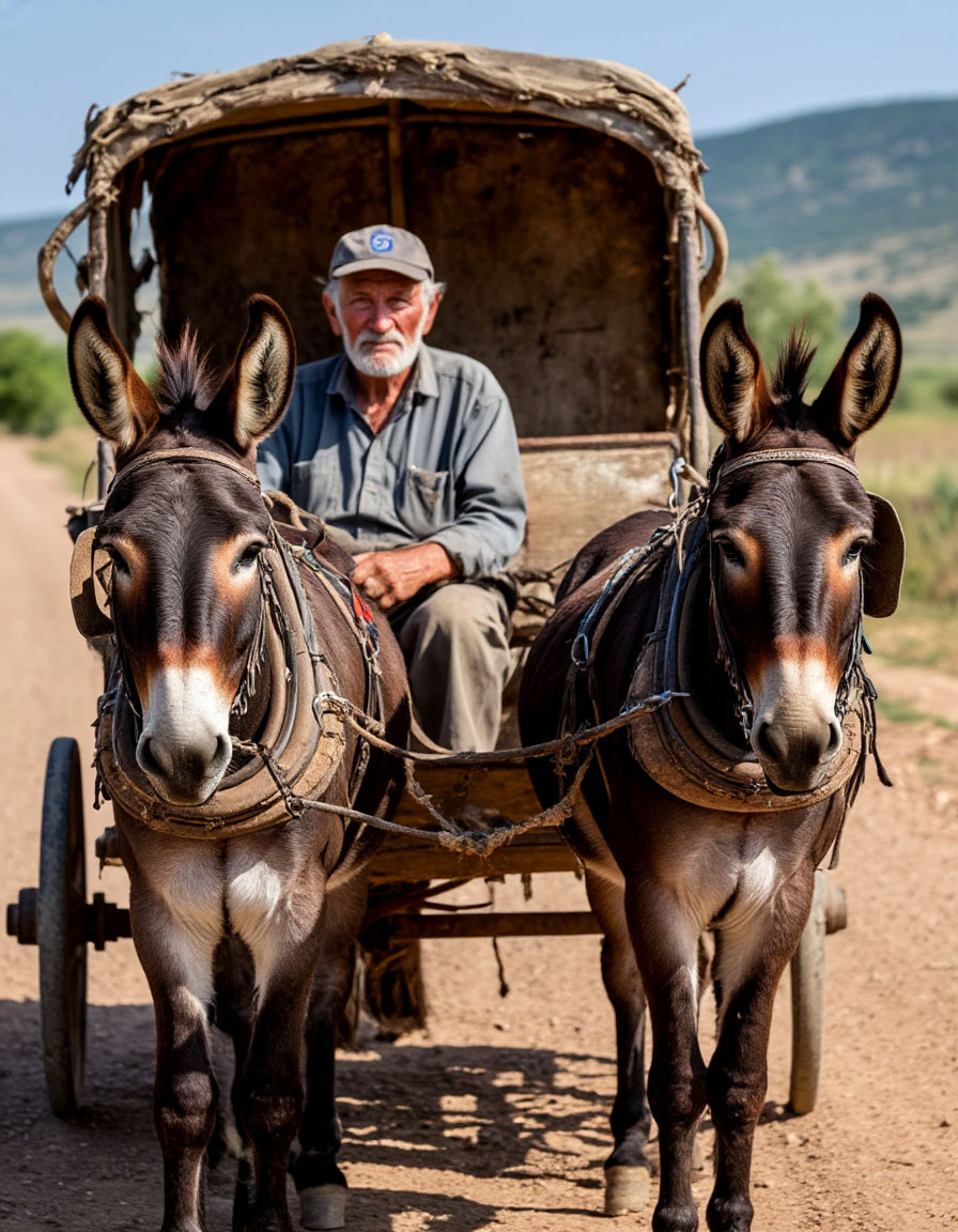 Поездка на ослах. Картинка создана ИИ.