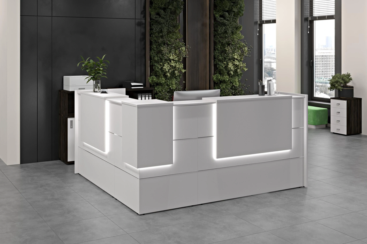 Стойка ресепшен Onix. Цена — от 28 383* рублей. Код для поиска на сайте — 396734.