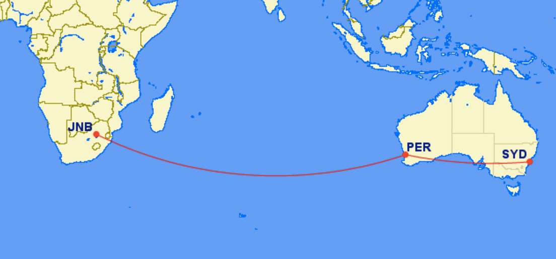 По прямой от Южной Африки до Австралии