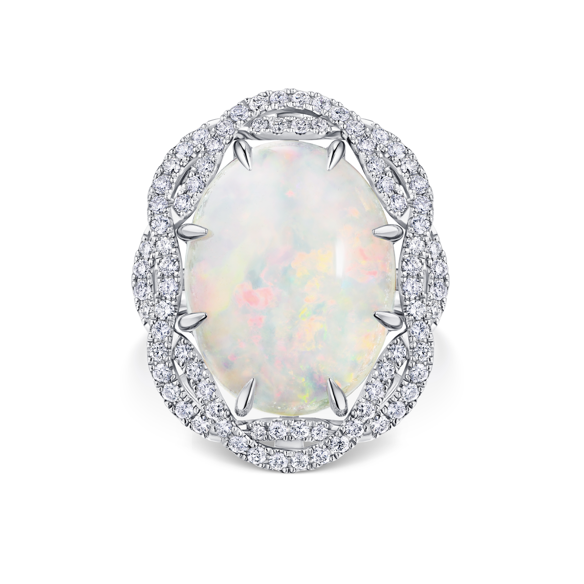 Кольцо с опалом 11,62 карат и бриллиантами