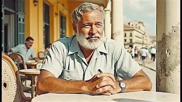 Эрнест Хемингуэй в летнем кафе