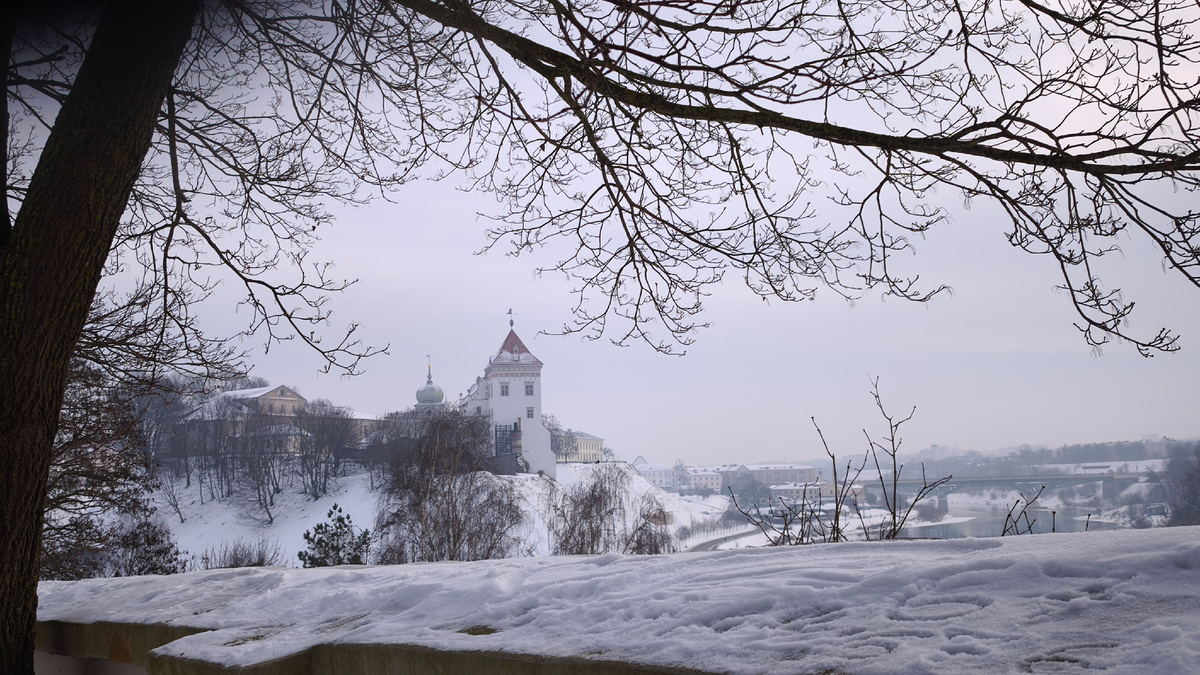 Старый замок в Гродно. Вид от Коложского храма