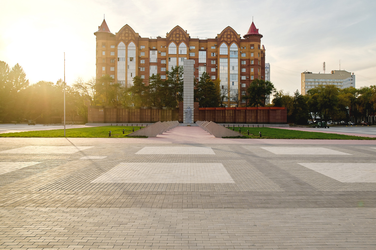 Площадь Победы в Благовещенске