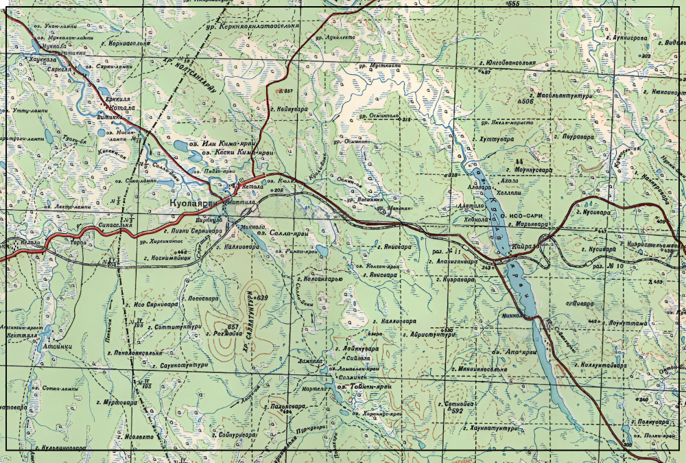 Карта района основных боевых действий на кандалакшском направлении
