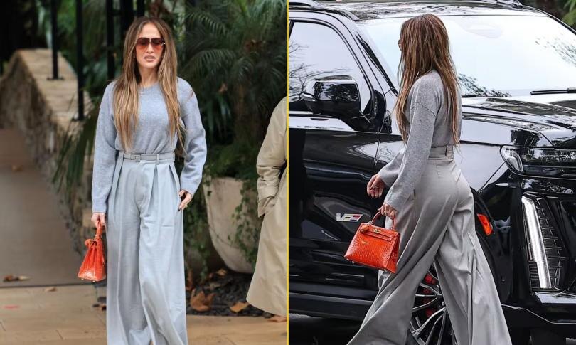    Источник: BACKGRID | Дженнифер Лопес, одетая во всё серое