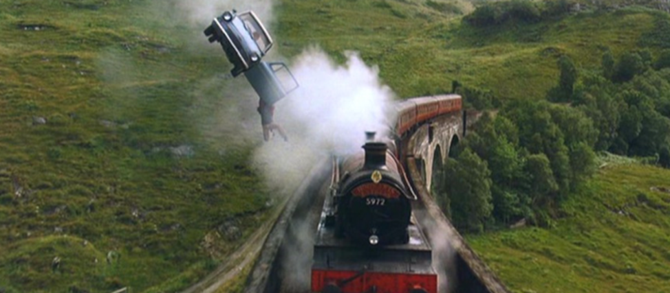 Гленфиннанский виадук на кадре из фильма «Гарри Поттер и Тайная комната»