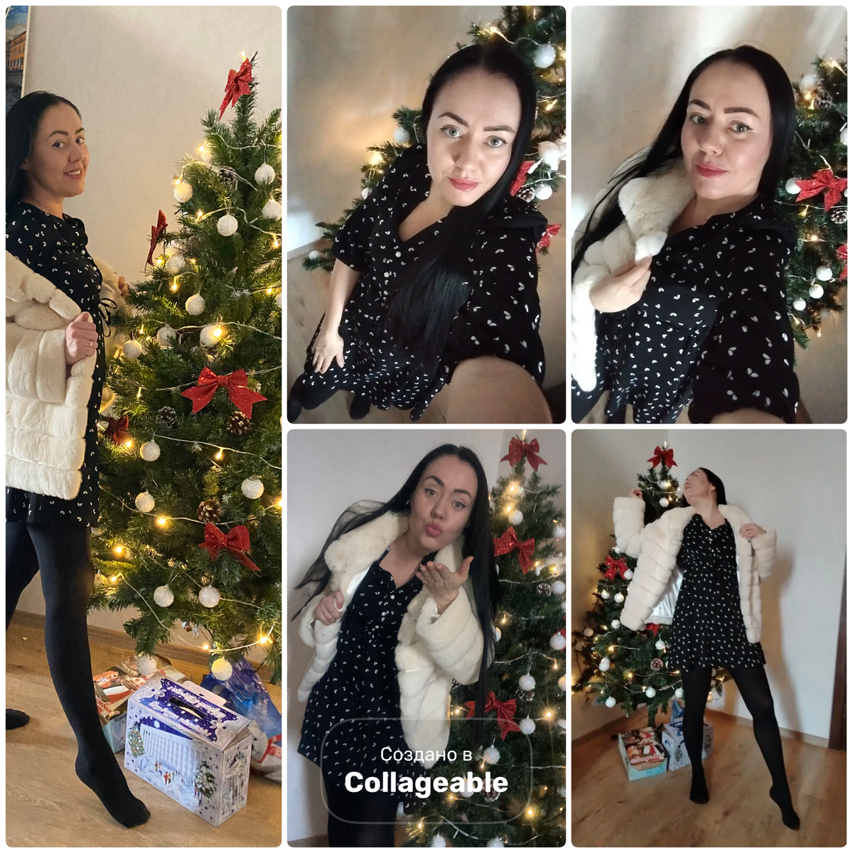 Коллаж марафона «платье в шубке».