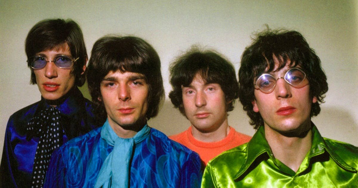 Первый состав "Pink Floyd" слева направо: Роджер Уотерс, Ричард Райт, Ник Мейсон, Сид Барретт. 
