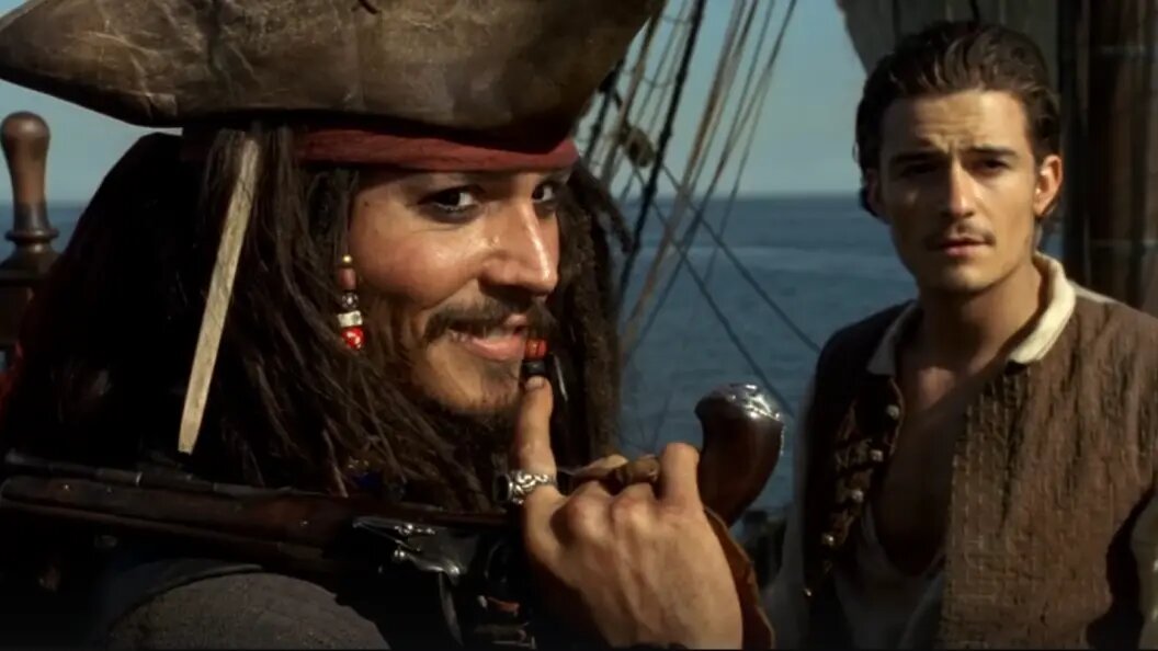    Кадр из фильма "Пираты Карибского моря: Проклятие Чёрной жемчужины". 2003 год. Реж. Гор Вербински. Студия Walt Disney Pictures