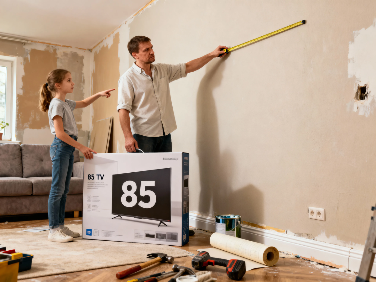 «На всю стену!» — мечтал зять, глядя на цифры в каталоге. А я уже видел, как через неделю он будет смотреть кино, вертя головой, как на корте. Не все размеры одинаково полезны. 🎾📺