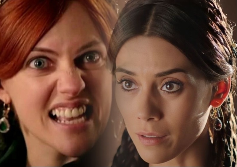 Авторский коллаж с использованием фрагментов турецкого сериала "Великолепный век", Хюррем и Фирузе