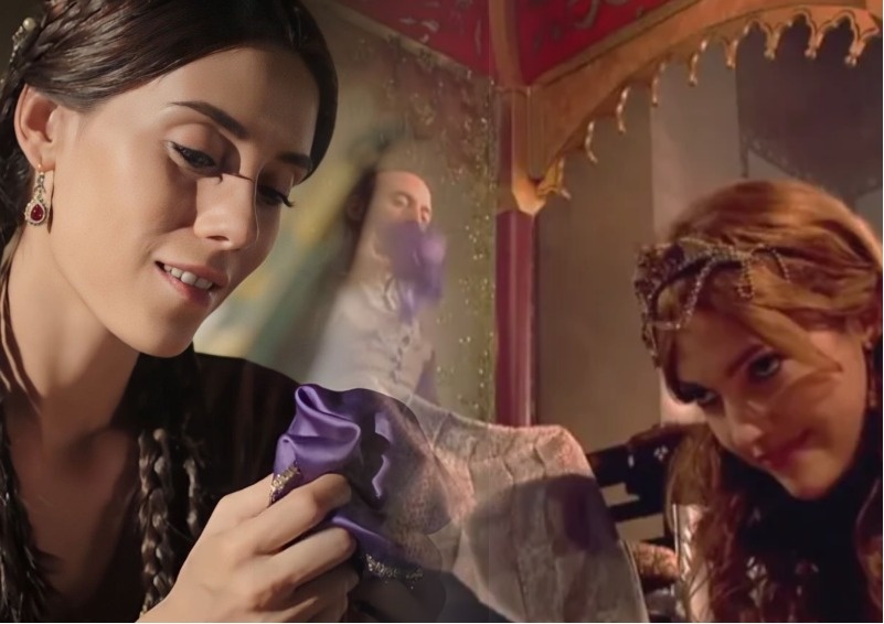 Авторский коллаж с использованием фрагментов турецкого сериала "Великолепный век", Хюррем и Фирузе