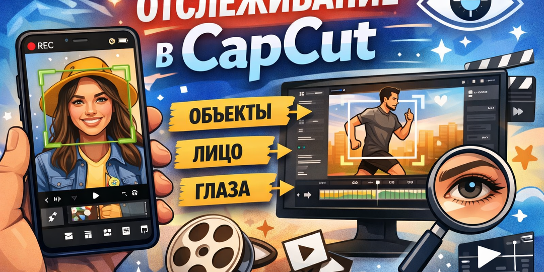 Как работать с отслеживанием в CapCut: Трекинг объектов, лица и глаз на телефоне и ПК