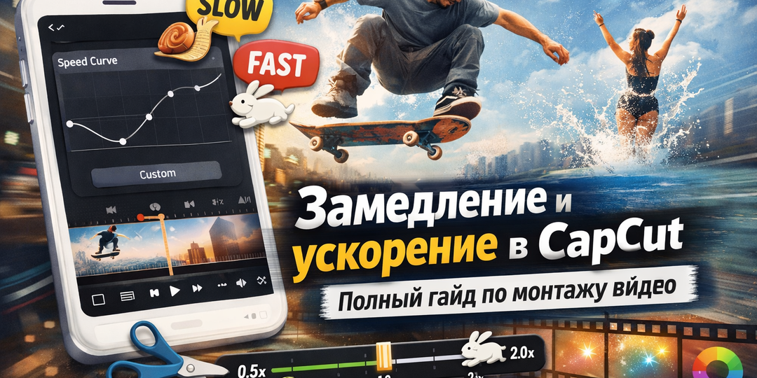 Как сделать замедление и ускорение видео в CapCut: секреты красивого монтажа и плавных переходов