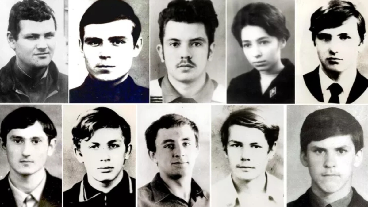 Игорь Алексеевич Дятлов,
Юрий Николаевич Дорошенко,
Людмила Александровна Дубинина,
Семён (Александр) Алексеевич Золотарёв,
Александр Сергеевич Колеватов,
Зинаида Алексеевна Колмогорова,
Георгий (Юрий) Алексеевич Кривонищенко,
Рустем Владимирович Слободин