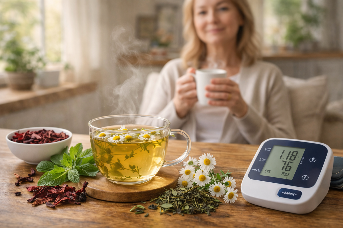 Полезный зеленый чай с добавлением ромашки 