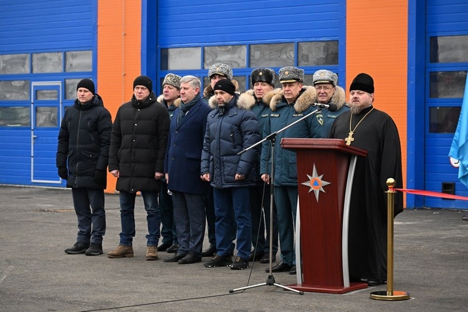    В Мариуполе открыли недавно построенную пожарно-спасательную часть. Фото: ТГ/Пушилин