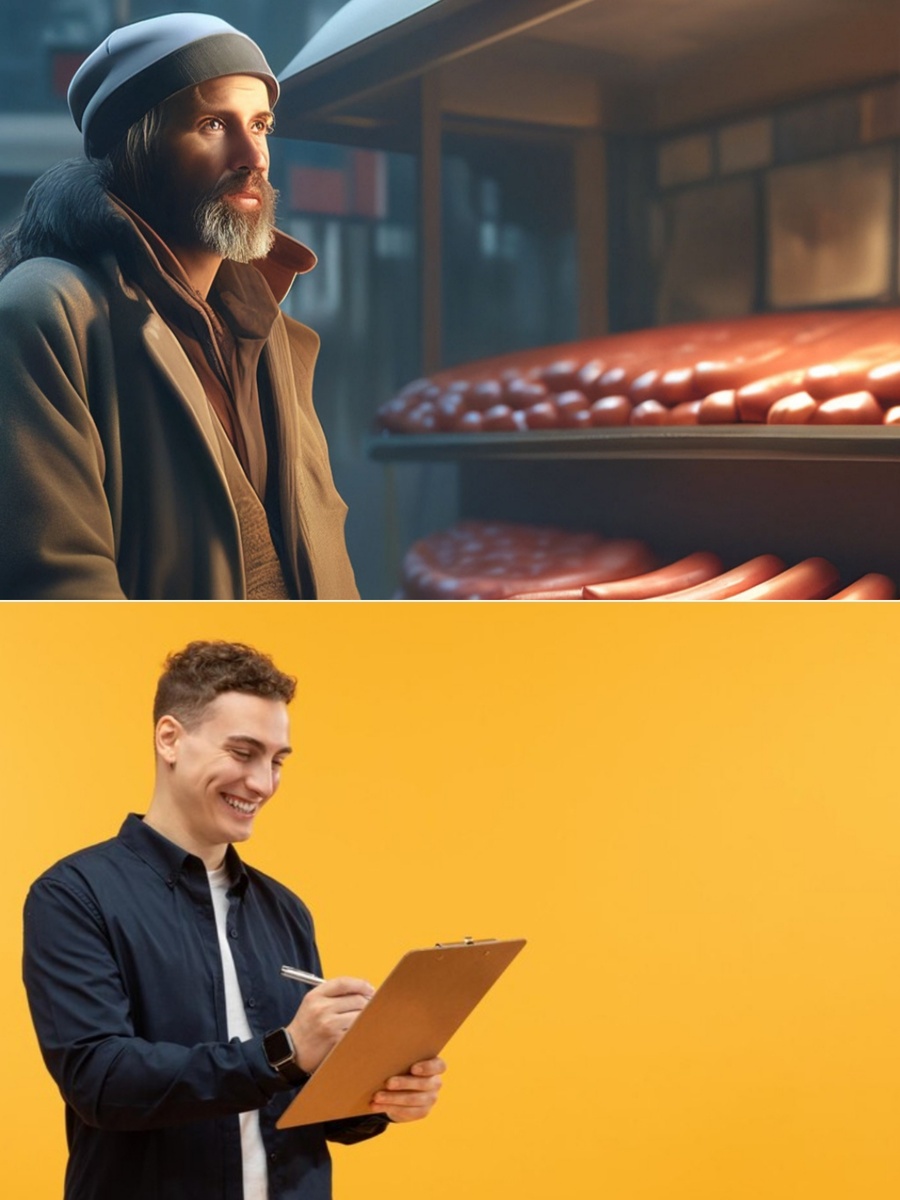 " + 6 пунктов счастья! " . Сияющий человек заполняет анкету. 