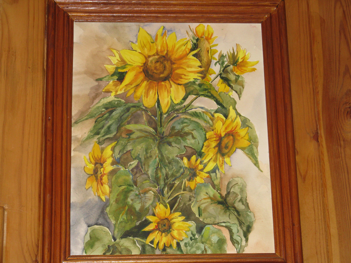"Подсолнухи". Акварель автора.