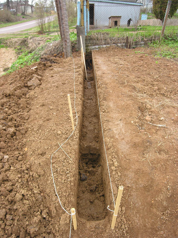 Траншея для фундамента