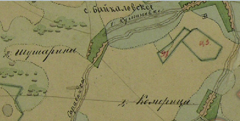 Фрагмент Плана Генерального Межевания Екатерины II.