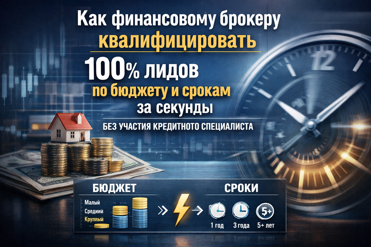    Как финансовому брокеру квалифицировать 100% лидов по бюджету и срокам за секунды без участия кредитного специалиста Никита Титов