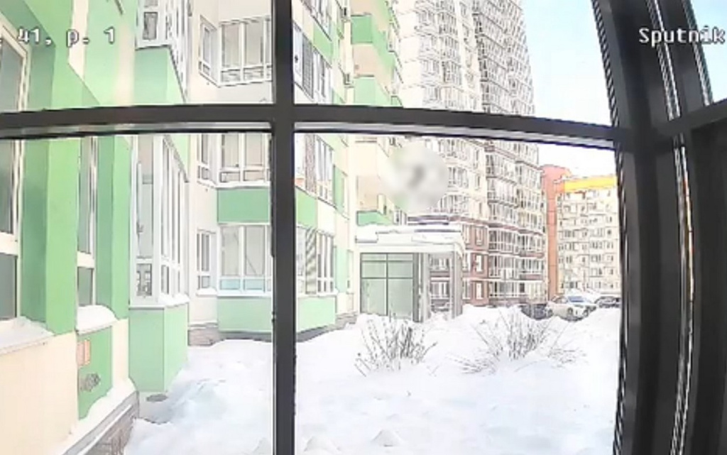  Скриншот с записи камеры наблюдения. Предоставлено жильцами дома