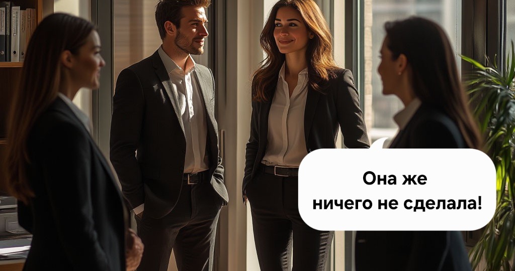 Она не работает, но всегда получает премии и повышения от руководства за то, что она красивая и свободная